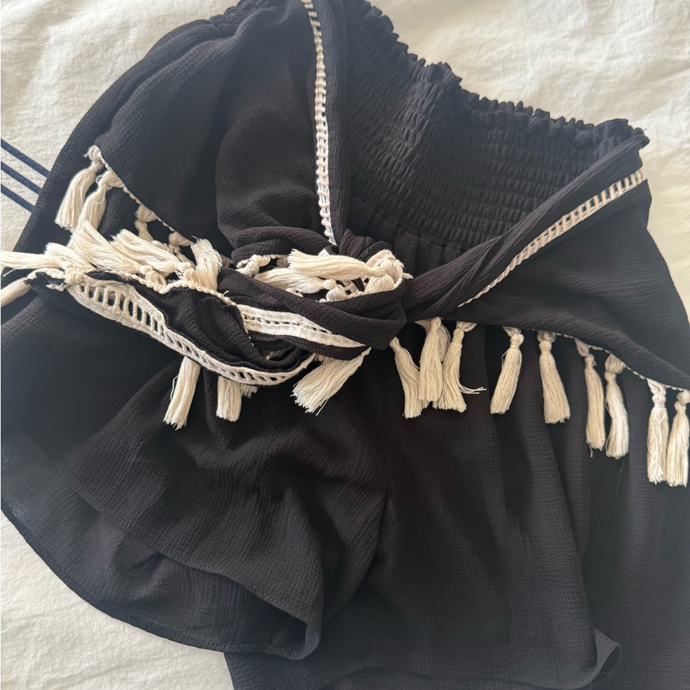 Ramy Brook Dark Shorts with Light Trim
